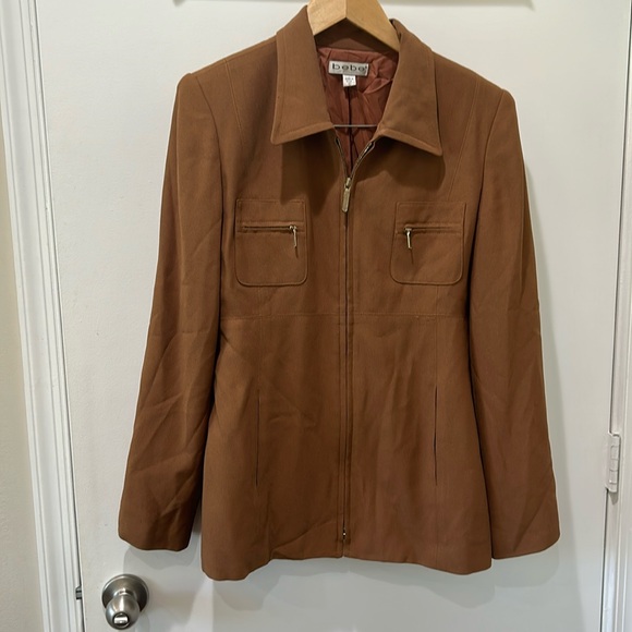 Bebe acetate pantsuit set - size 10 - color “Shell”. Dry clean only. - Picture 1 of 6